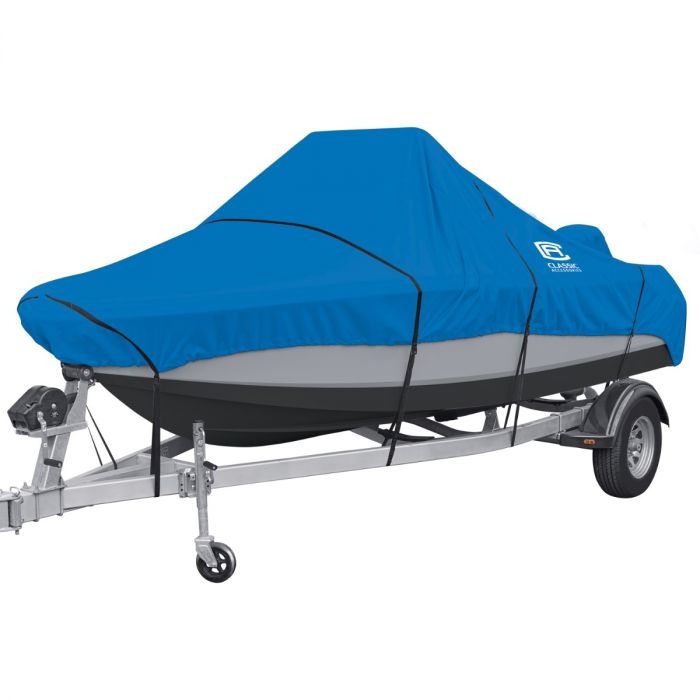 StormPro Heavy Duty Boat Cover with Support Pole, Fits 12 - 14 L