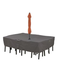 Ravenna 108 Inch Rectangular/Oval Patio Table & Chair Set Cover with Umbrella Hole