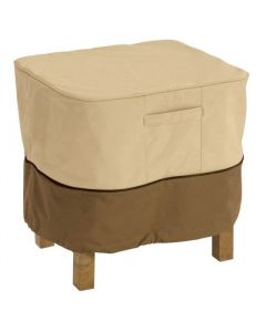 Beige SunPatio Outdoor Ottoman Cover Heavy Duty Waterproof Patio Furniture Side Table Cover 32 L x 32 W x 18 H Square Coffee Table Cover All Weather Protection 